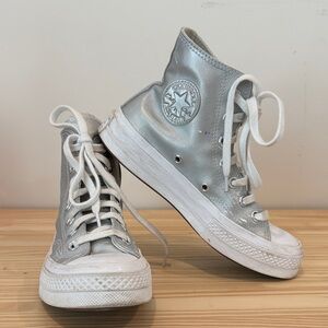 Converse Kids Silver High-Top Sneakers